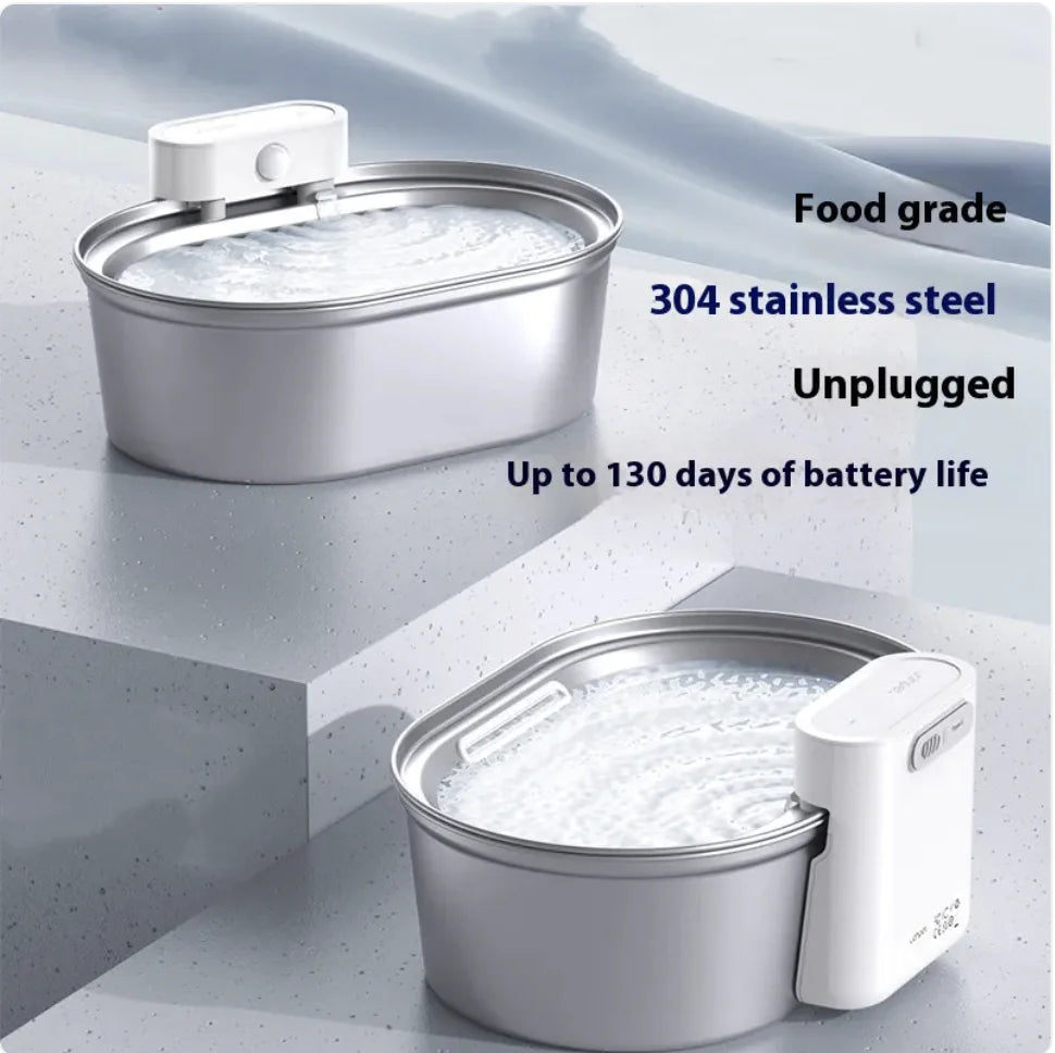 Fuente de Agua Automática Uha de Acero Inoxidable: ¡Silenciosa, Filtrada e Higiénica para Gatos y Perros!