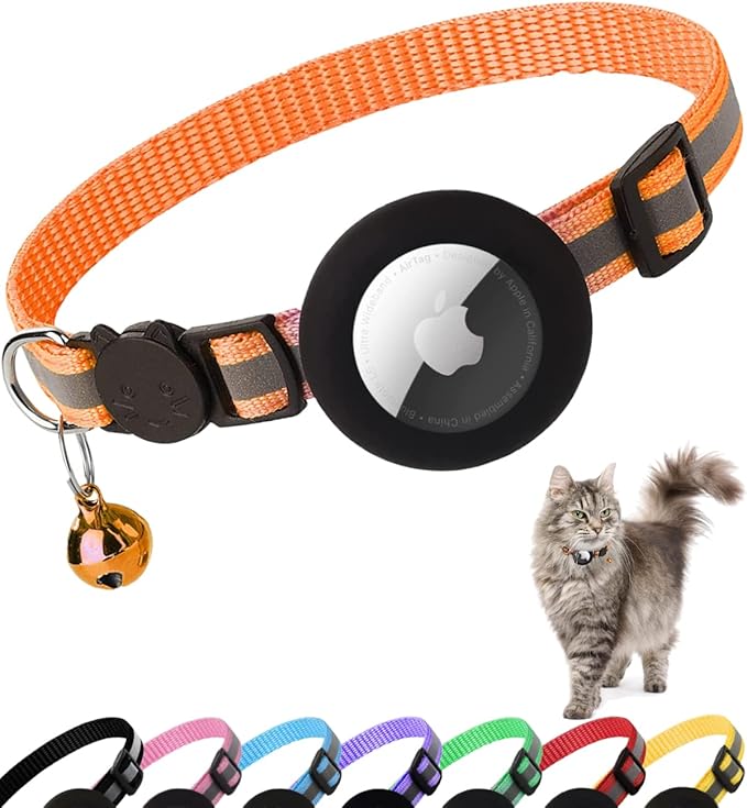 Reflective Collar with AirTag Holder: Keep Track of Your Cat Anytime