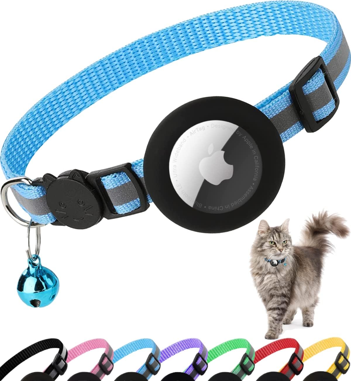 Reflective Collar with AirTag Holder: Keep Track of Your Cat Anytime
