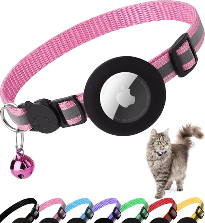 Reflective Collar with AirTag Holder: Keep Track of Your Cat Anytime