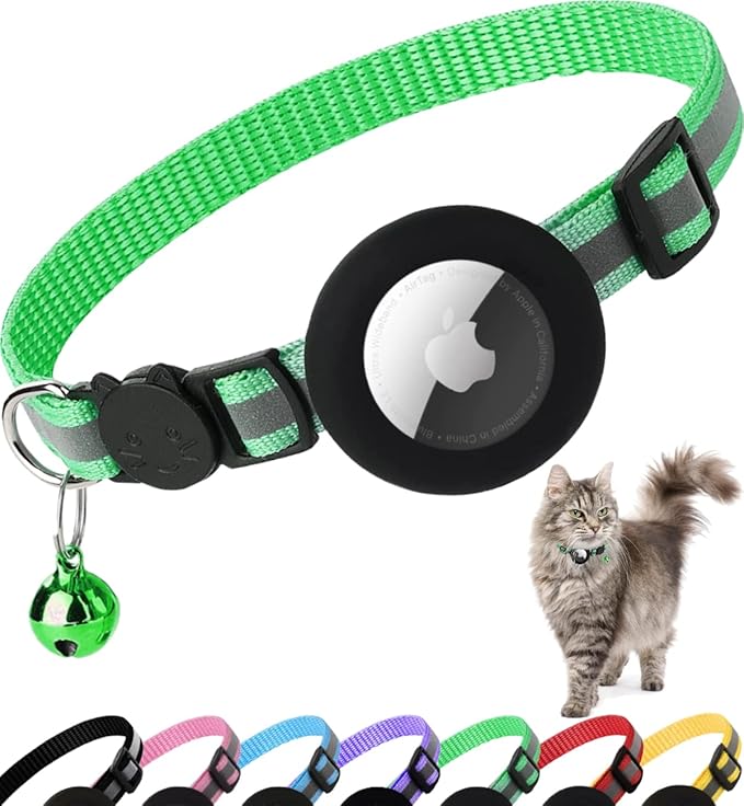 Reflective Collar with AirTag Holder: Keep Track of Your Cat Anytime