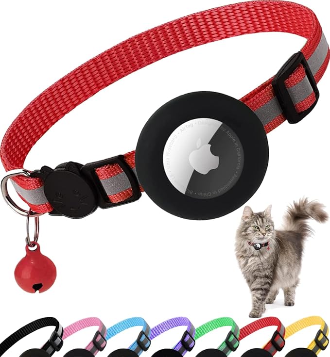 Reflective Collar with AirTag Holder: Keep Track of Your Cat Anytime