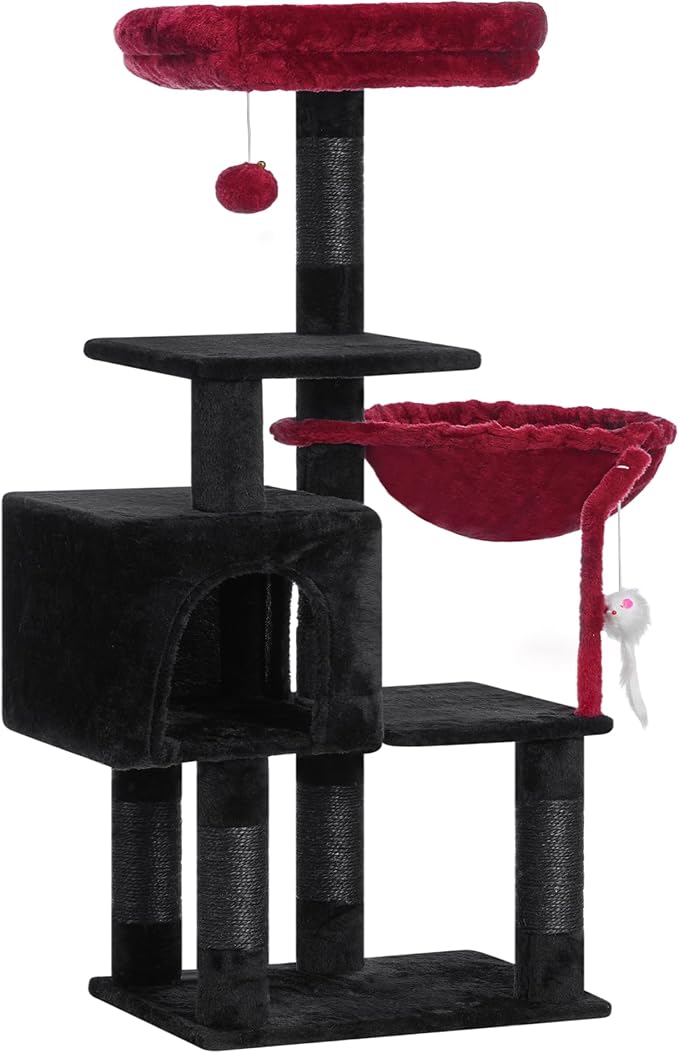 Complete Scratching Tree: Platforms, Basket, Scratching Posts, and Toys for a Happy Cat