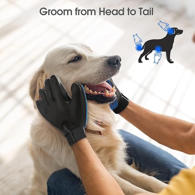 Delomo Grooming Gloves: Relaxing Massage and Effective Loose Hair Removal