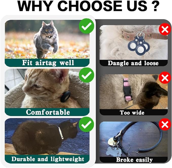 Reflective Collar with AirTag Holder: Keep Track of Your Cat Anytime