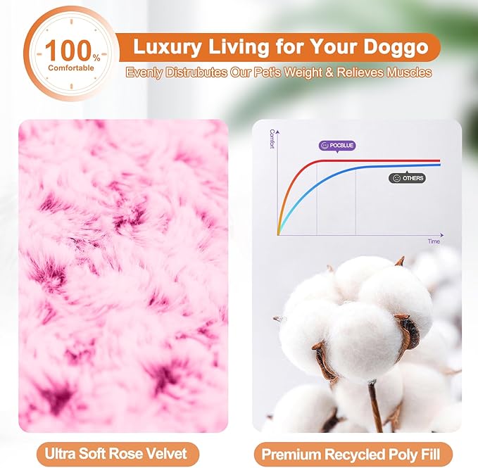 Cama de Terciopelo Rosa Premium para Mascotas: ¡Soporte, Comodidad y Estilo Superior!