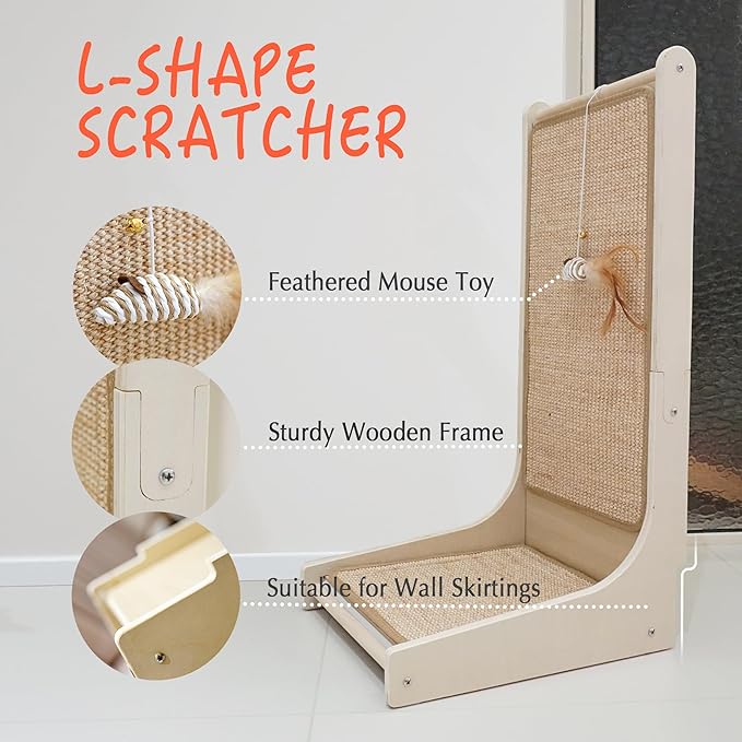 L-Shaped Sisal Scratcher: Durability and Guaranteed Fun