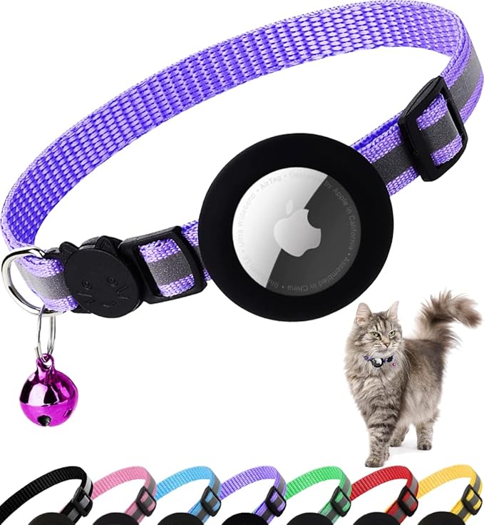 Reflective Collar with AirTag Holder: Keep Track of Your Cat Anytime