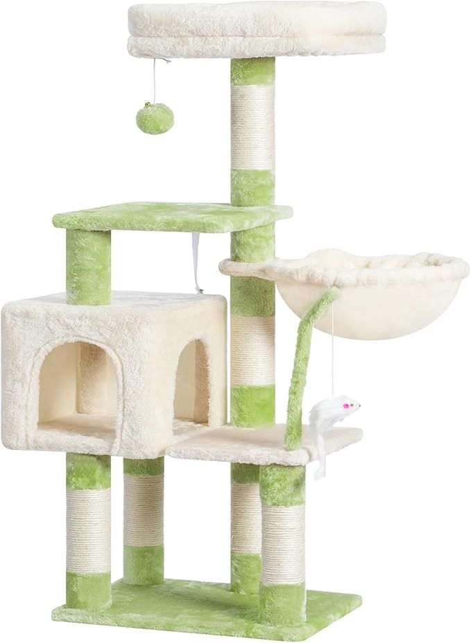Complete Scratching Tree: Platforms, Basket, Scratching Posts, and Toys for a Happy Cat