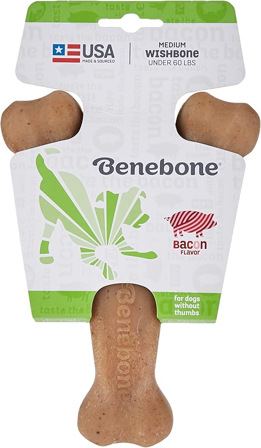 Benebone Wishbone: Indestructible Bone with Real Bacon Flavor