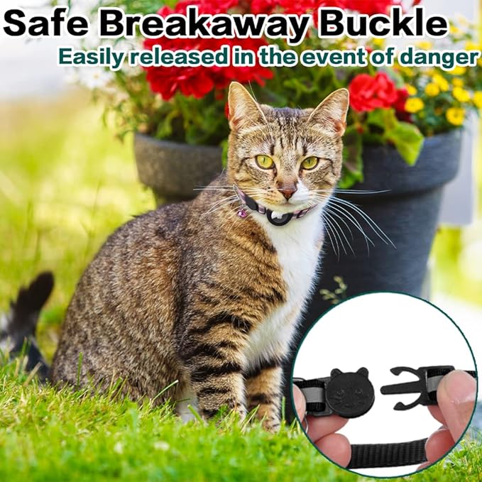 Reflective Collar with AirTag Holder: Keep Track of Your Cat Anytime