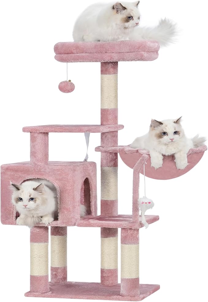 Complete Scratching Tree: Platforms, Basket, Scratching Posts, and Toys for a Happy Cat