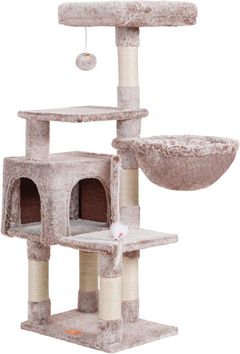 Complete Scratching Tree: Platforms, Basket, Scratching Posts, and Toys for a Happy Cat