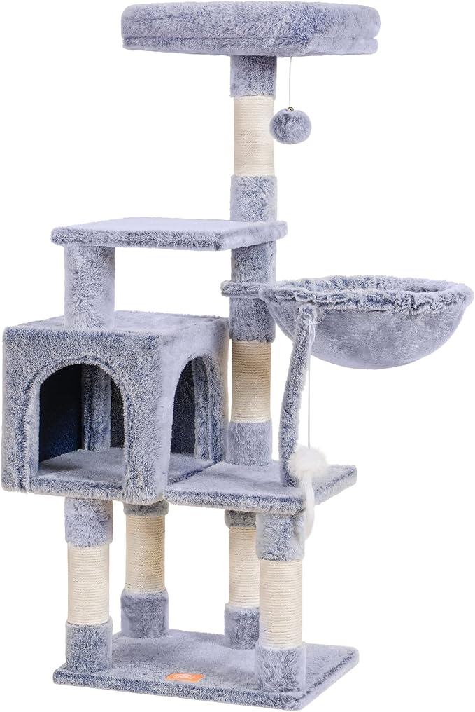 Complete Scratching Tree: Platforms, Basket, Scratching Posts, and Toys for a Happy Cat
