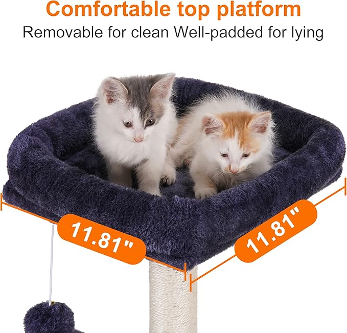 Complete Scratching Tree: Platforms, Basket, Scratching Posts, and Toys for a Happy Cat