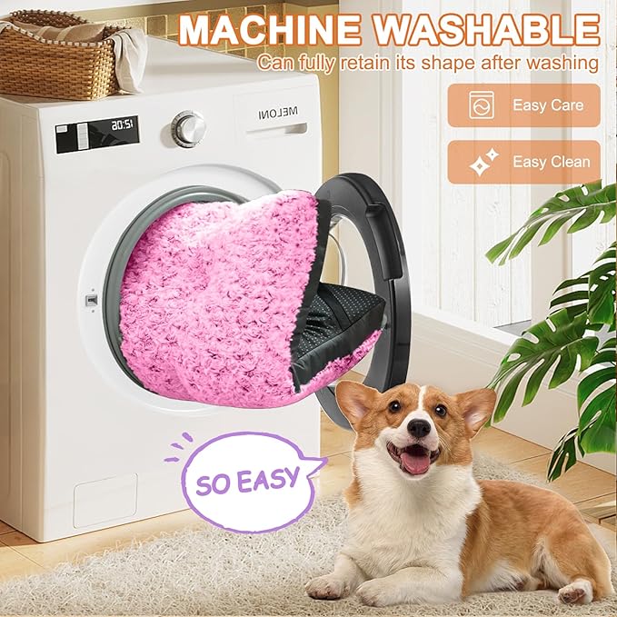 Cama de Terciopelo Rosa Premium para Mascotas: ¡Soporte, Comodidad y Estilo Superior!