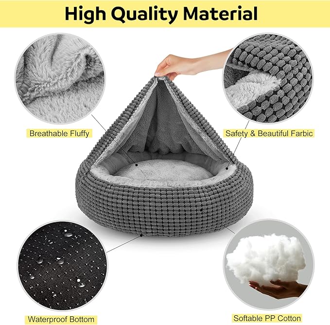 Siwa Marry 2-in-1 Hooded Pet Bed: Peaceful Rest & Cozy Comfort!