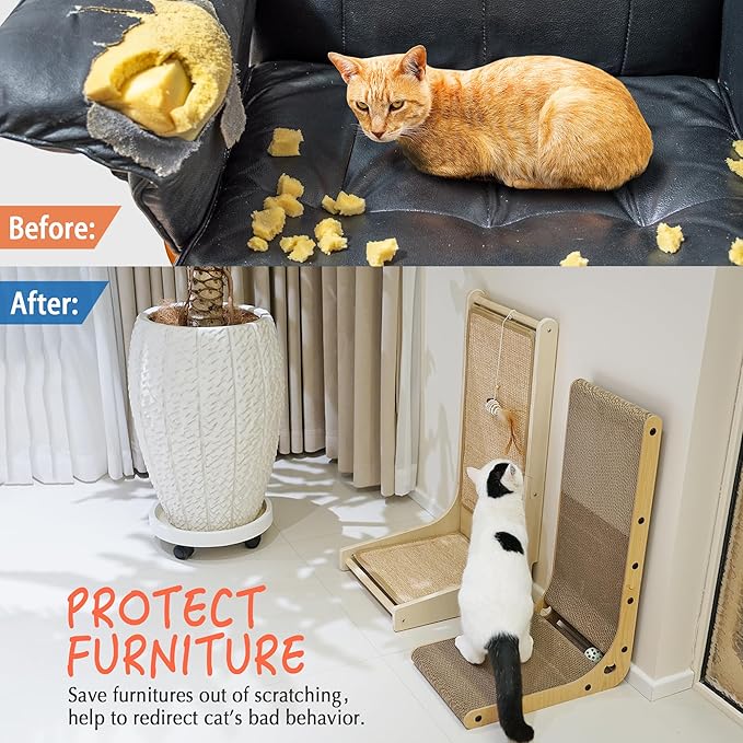 L-Shaped Cardboard Scratcher: Versatility and Comfort for Your Cat