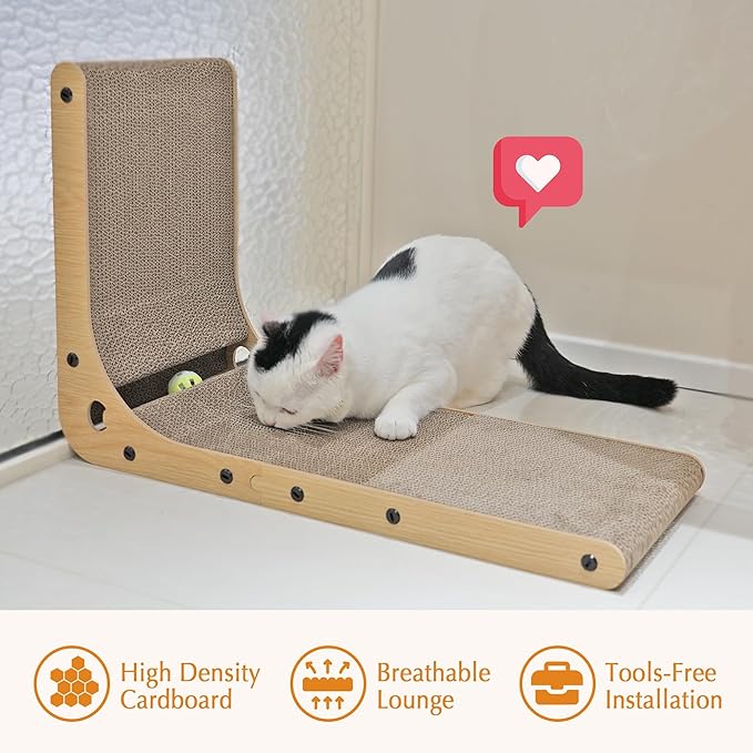 L-Shaped Cardboard Scratcher: Versatility and Comfort for Your Cat