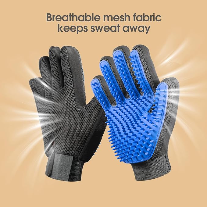 Delomo Grooming Gloves: Relaxing Massage and Effective Loose Hair Removal