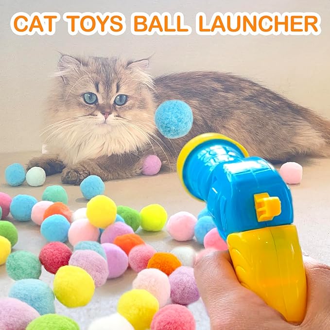 Cat Ball Launcher & Interactive Play Set: Endless Fun for Indoor Felines!