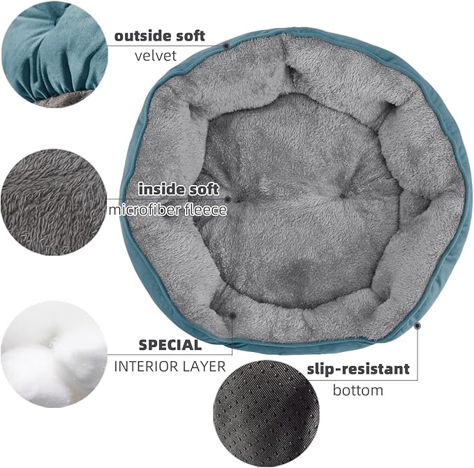 Polar Fleece Round Bed: Deep and Secure Rest for Your Pet