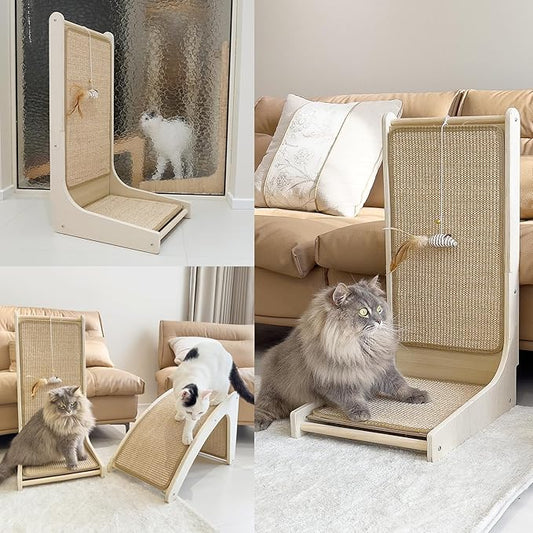 L-Shaped Sisal Cat Scratcher: Durable Fun & Furniture Protection!