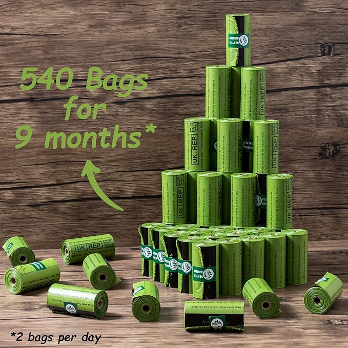 Extra Thick Poop Bags: 540 Units, 9 Months of Peace and Sustainability