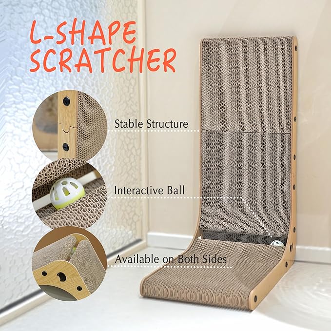 L-Shaped Cardboard Scratcher: Versatility and Comfort for Your Cat