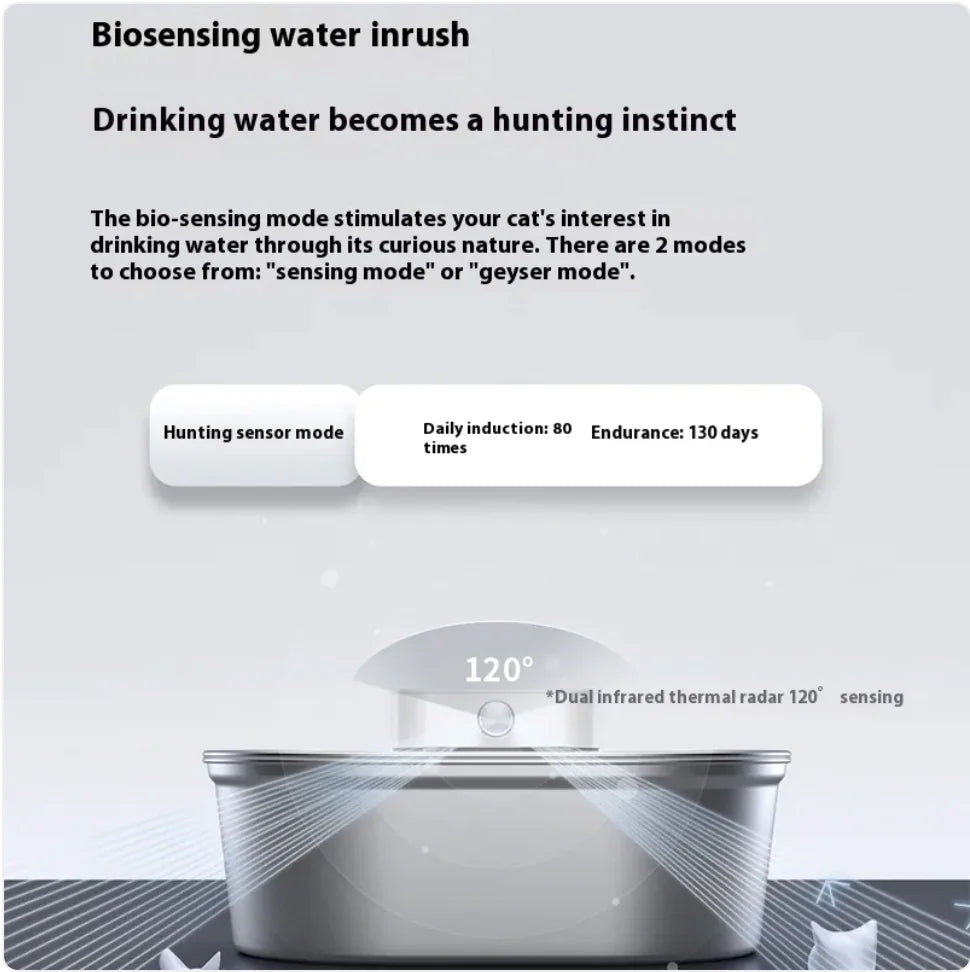 Fuente de Agua Automática Uha de Acero Inoxidable: ¡Silenciosa, Filtrada e Higiénica para Gatos y Perros!
