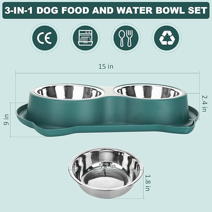 Set de Cuencos Antiderrames para Mascotas: ¡Comidas Sin Desorden, Hogar Feliz!