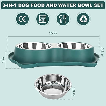 Set de Cuencos Antiderrames para Mascotas: ¡Comidas Sin Desorden, Hogar Feliz!