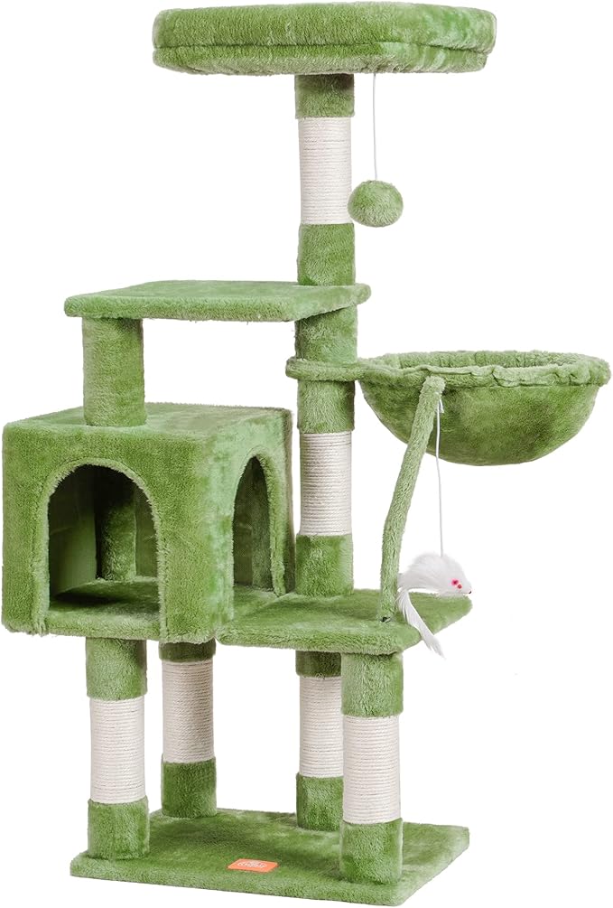 Complete Scratching Tree: Platforms, Basket, Scratching Posts, and Toys for a Happy Cat
