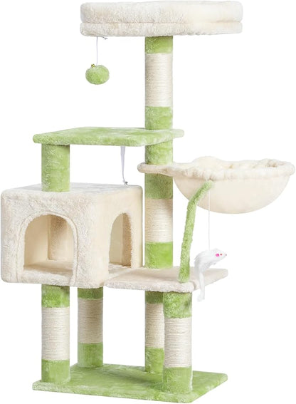 Complete Scratching Tree: Platforms, Basket, Scratching Posts, and Toys for a Happy Cat