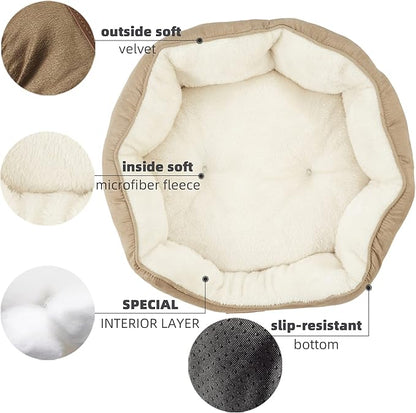 Cama Redonda de Forro Polar: ¡Descanso Profundo y Seguro para tu Mascota!