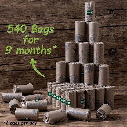 Extra Thick Poop Bags: 540 Units, 9 Months of Peace and Sustainability