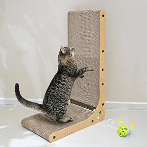 L-Shaped Cardboard Scratcher: Versatility and Comfort for Your Cat