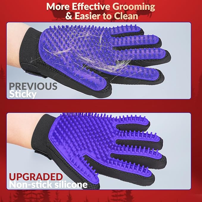 Delomo Grooming Gloves: Relaxing Massage & Effective De-Shedding!