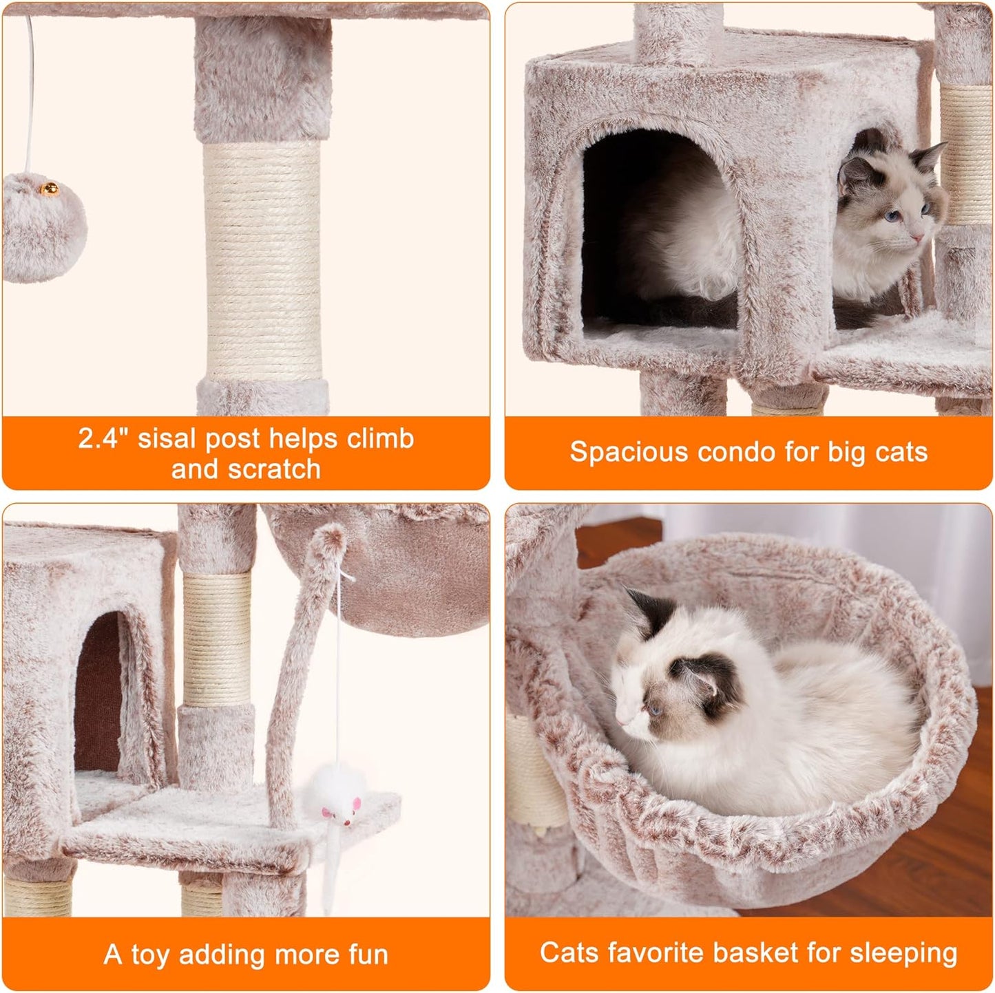 Árbol Rascador Completo para Gatos: ¡Aventura, Confort y Diversión Sin Fin! 