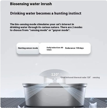 Fuente de Agua Automática Uha de Acero Inoxidable: ¡Silenciosa, Filtrada e Higiénica para Gatos y Perros!