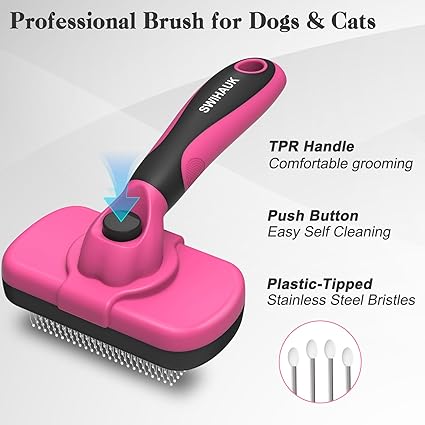 Cepillo Autolimpiante Swihauk para Mascotas: ¡Pelaje Brillante, Hogar Impecable!