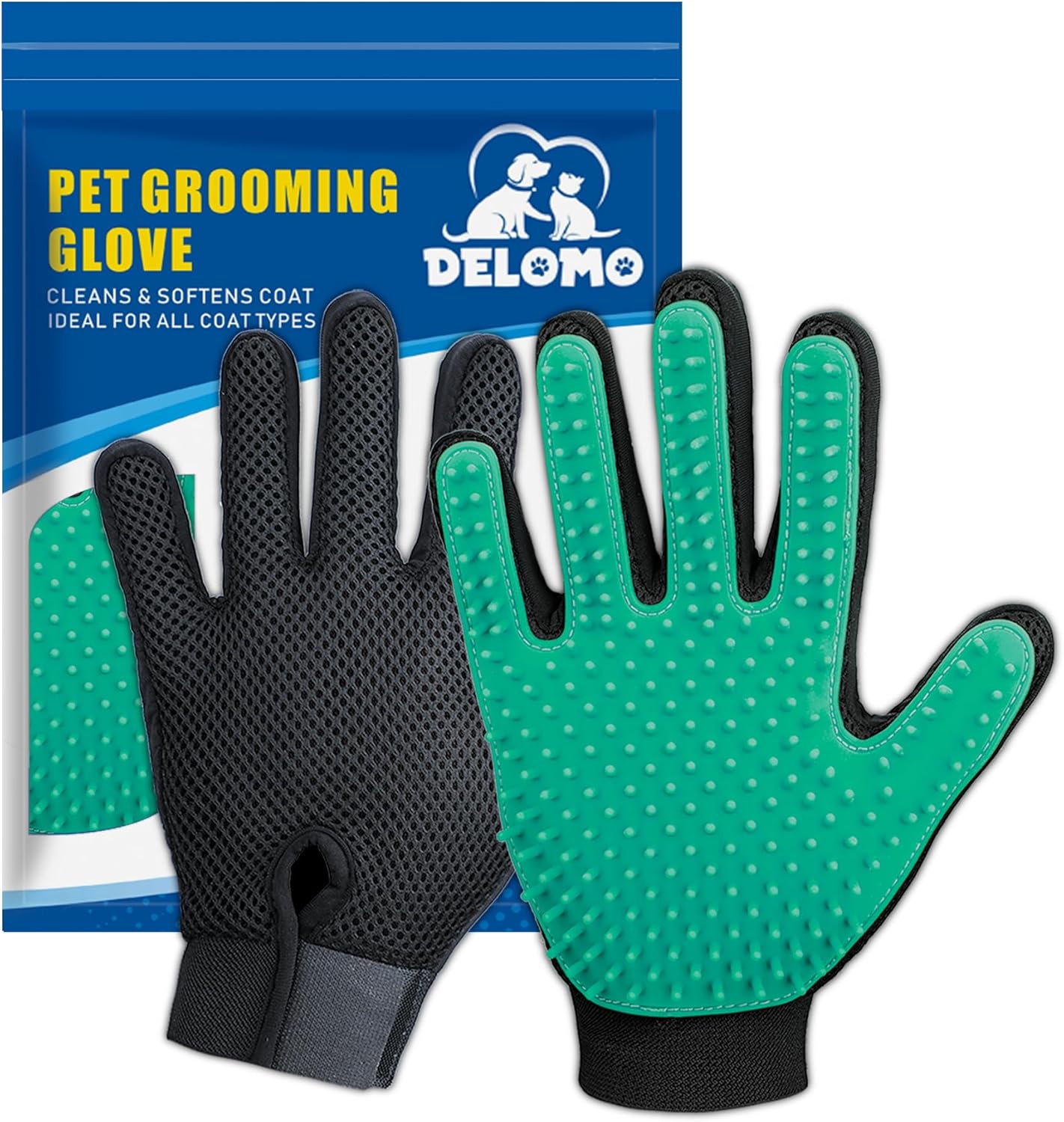 Delomo Grooming Gloves: Relaxing Massage & Effective De-Shedding!