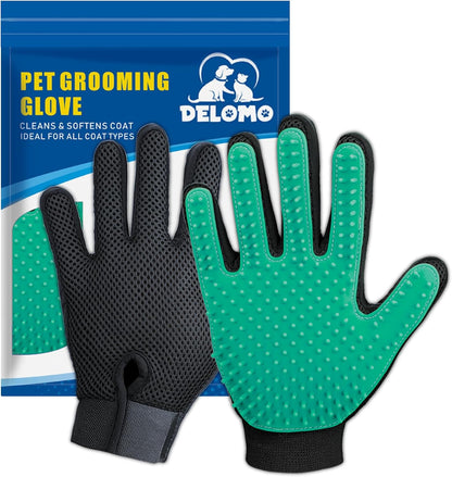 Delomo Grooming Gloves: Relaxing Massage & Effective De-Shedding!